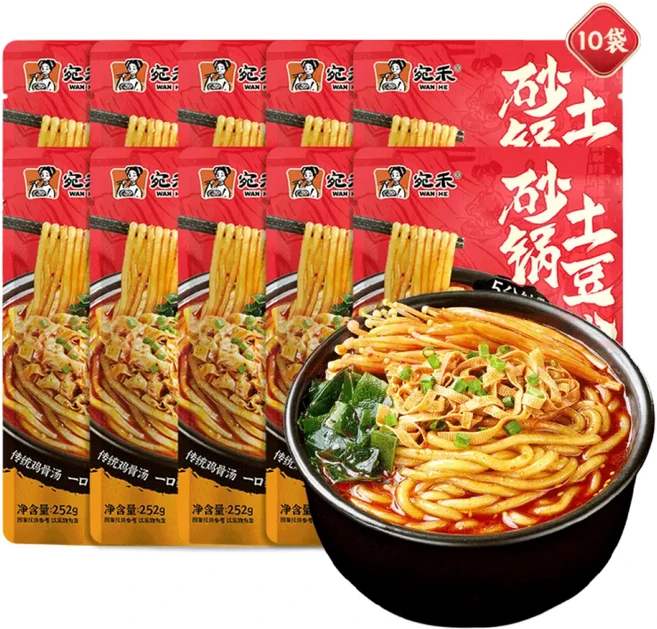 완허 투도우펀 중국감자면 매콤한 맛, 10개, 252g - 쿠팡