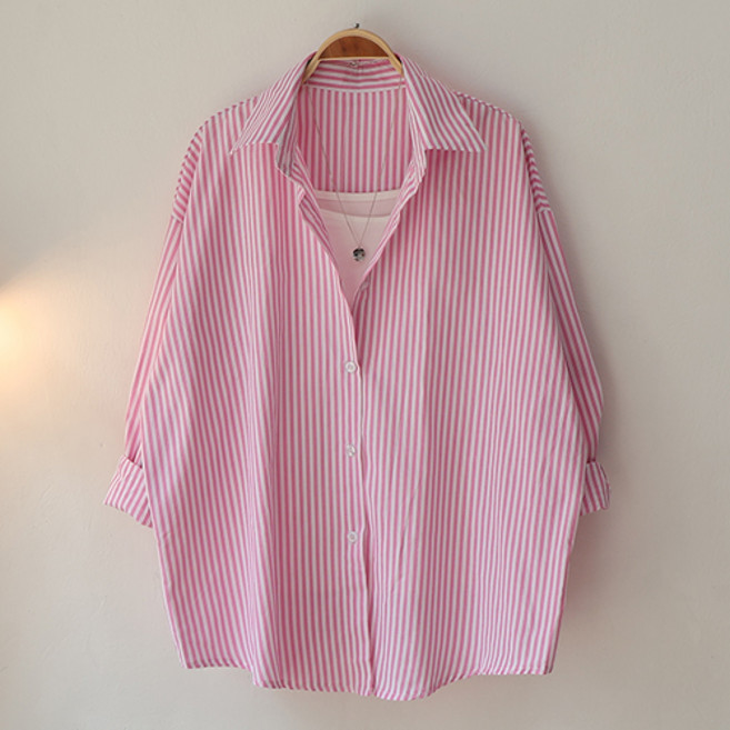 스카이코코 여성 긴팔 남방 스윗 스트라이프 셔츠