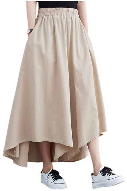 薄款高腰不規則闊腿褲/褲裙