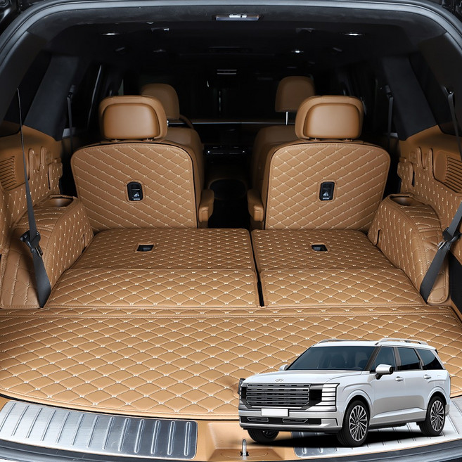 샤오토 디올 뉴 팰리세이드 LX3 트렁크매트 차박매트, 7인승, 3열 자동폴딩, 그레이x실버