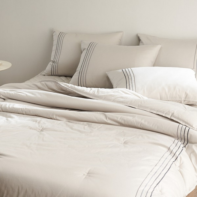 매직크린 라인 차렵이불 퀸 세트 아이보리