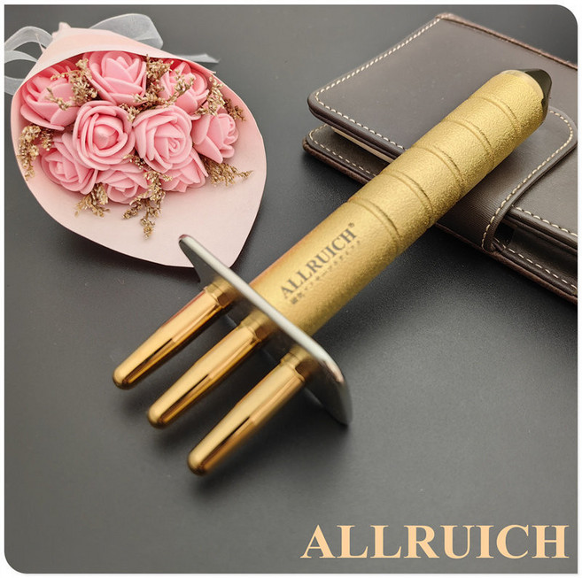 홍진경괄사 삼지창괄사 마사지기 마사지 승모근 림프순환 자기 요법 자기 얼 펜, 17_티타늄 3갈래 토호금속, 1개