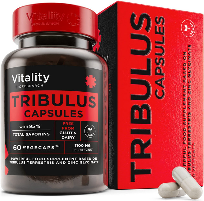 HUMAKEllc NEW 2023* 트리뷰루스 테레스트리스 + 아연 글리시네이트 + D-아스파르틱 애씨드 1 100mg/서빙 남성 근육 성장 좋은 체력 유지 지원 보충제 60캡슐, 30회분, 1세트