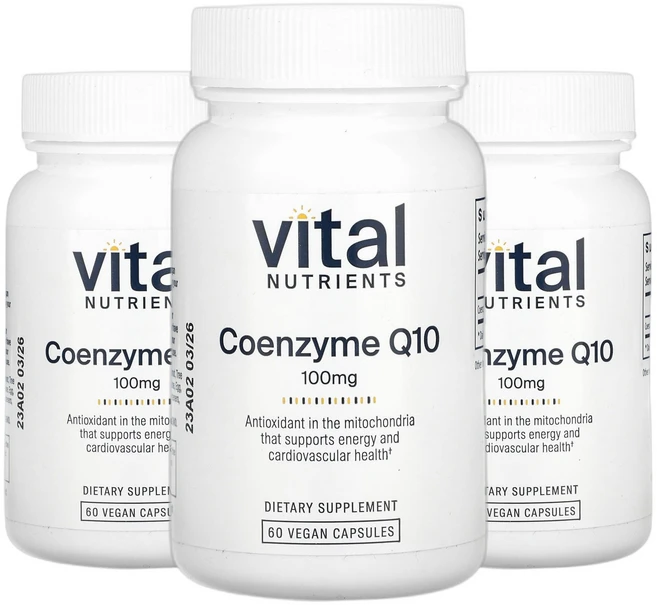 바이탈뉴트리언츠 코큐텐 코엔자임 Q10 CoQ10 100mg 베지 캡슐 60정 2+1, 3개 - 쿠팡