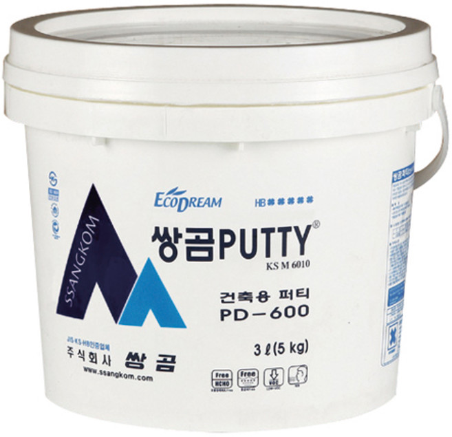쌍곰 건축용퍼티 쌍곰퍼티PD 600 5kg 반품불가, 1개