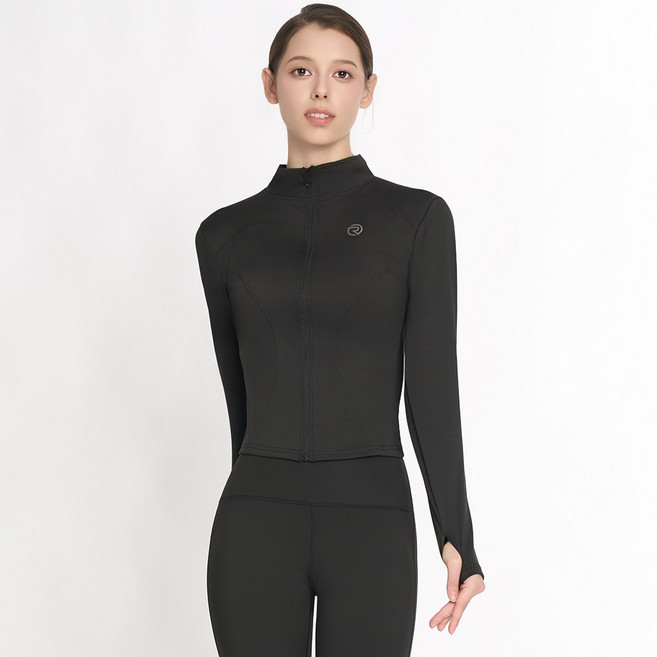 롤리핏 긴팔 집업 자켓 스포츠 상의 트레이닝 운동복 핑거홀