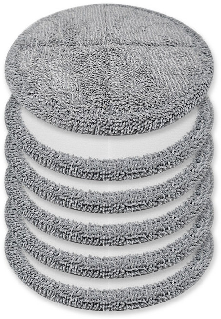 물걸레 청소기 무선 파워스윙 휴스톰 보아르 청소포 원형 도톰한 극세사 걸레 19~20cm 호환, 6개, 회색