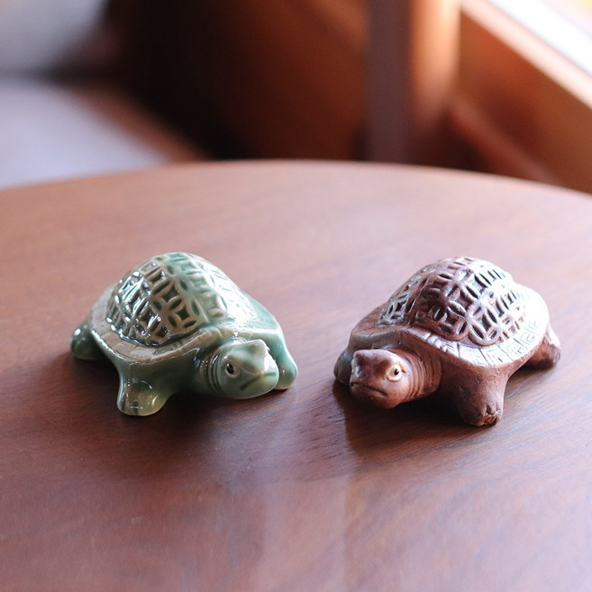 재물운을 지켜주는 도자기 거북이 풍수장식, 01 녹색