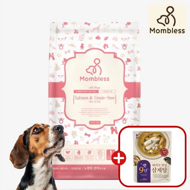 [+삼계탕] 맘블레스 그레인프리 반습식 사료 연어+시니어, 1개, 2.4kg, 연어