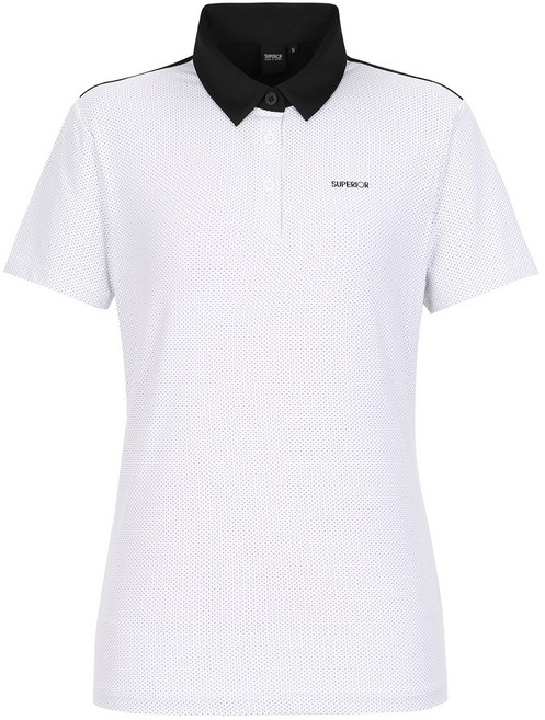 [슈페리어] 여성 도트 카라 반팔 티셔츠 화이트 (PGC120131)