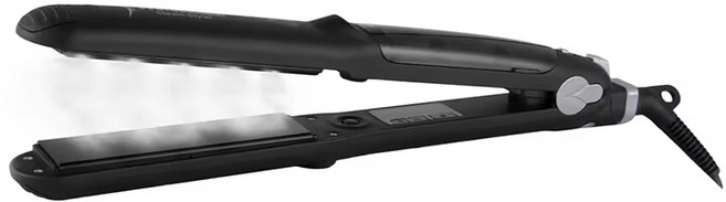 프로 전기 스팀 헤어 스트레이트너 플랫 아이언 살롱 세라믹 토르말린, 03 AU, 01 Black