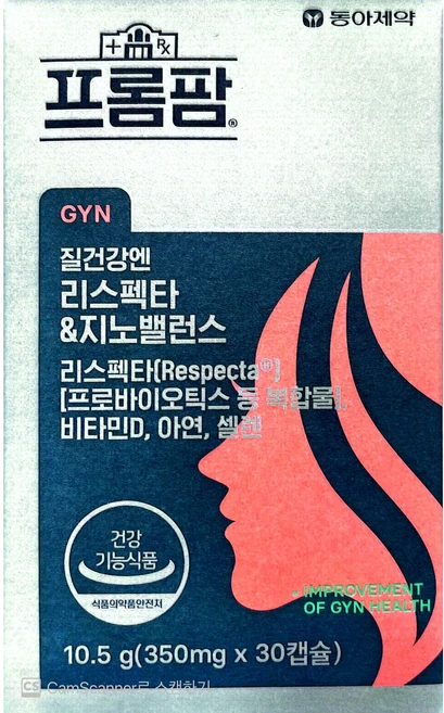 동아제약 프롬팜 질건강엔 리스펙타&지노밸런스, 1개, 30정 - 쿠팡