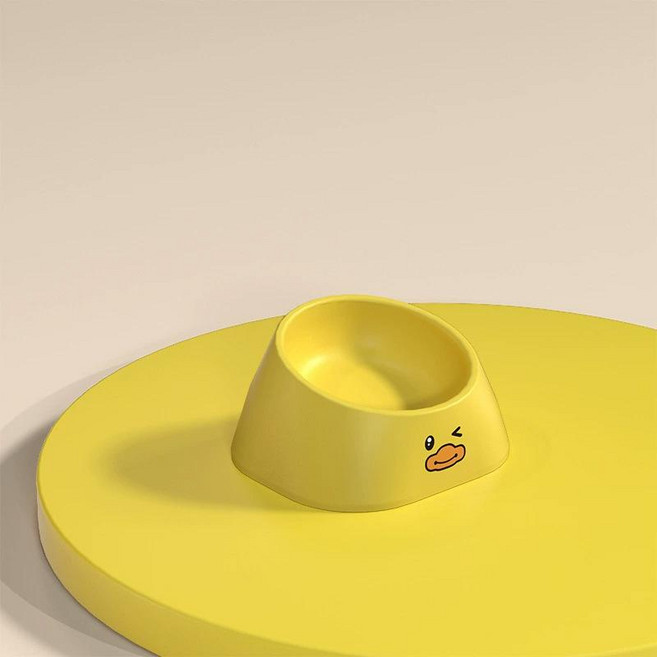 萌趣寵物碗 15°黃金傾角, 萌宠猫碗【基础款】黄色 萌寵貓碗【基礎款】黃色, 1個