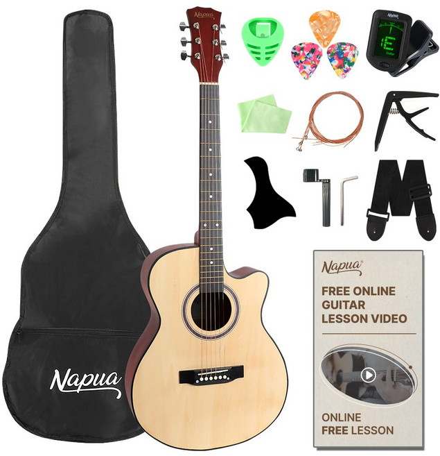 나푸아 NG157M OM바디 입문용 통기타 입문 연습용 초보기타 독학, 단품, 혼합색상, 1개