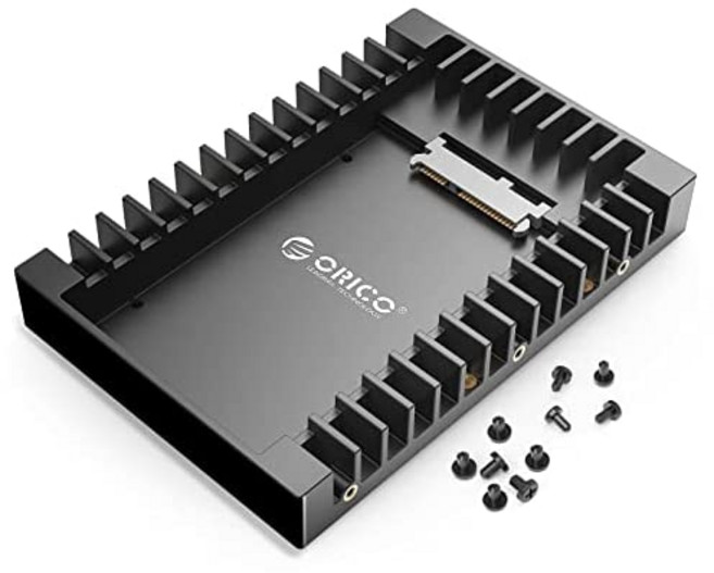 ORICO 2.5 → 3.5 변환 2.5인치 HDD/SSD 변환 마운터 SATA 인터페이스 내장 HDD 케이스 3.5인치 변환 브라켓 나사 부착 블랙 1125SS