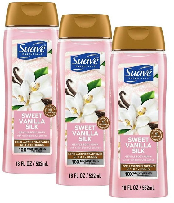 수아브 에센셜 젠틀 바디워시 스위트 바닐라 Suave Essentials Gentle Body Wash Sweet Vanilla, 3개, 532ml