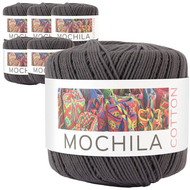 모칠라코튼 뜨개실, 6개, 진회색