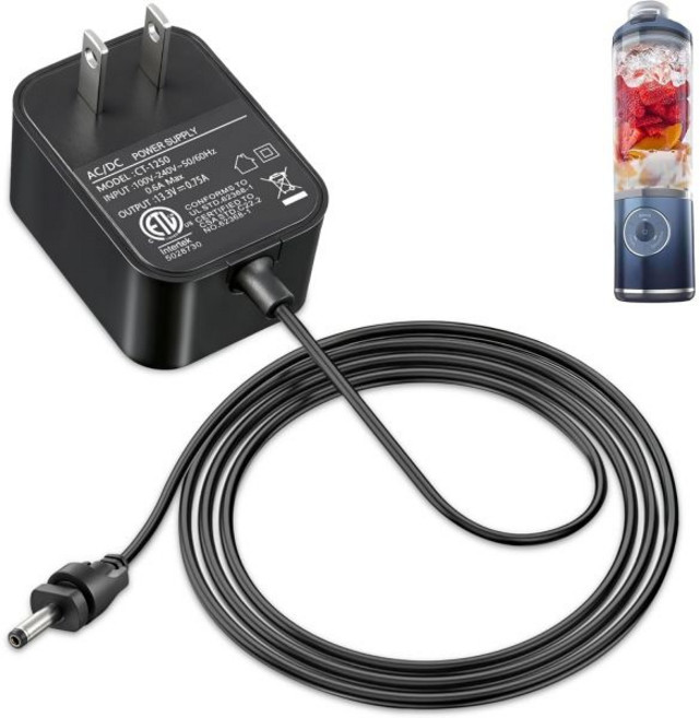 닌자 블라스트 맥스 BC251 휴대용 블렌더 13.3V 0.75A 전원 어댑터 5.9와 호환되는 해피앨리 교체 충전기개인 스무디 착즙기 블렌더용 FT 코드 100 - 240V