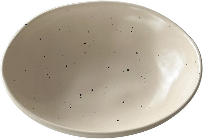 세라믹 그릇 잉크패턴 샐러드볼 무광 먹물 파스타용 대용량, 1개, 잉크 스프레이 비정형 그릇 밀크 화이트