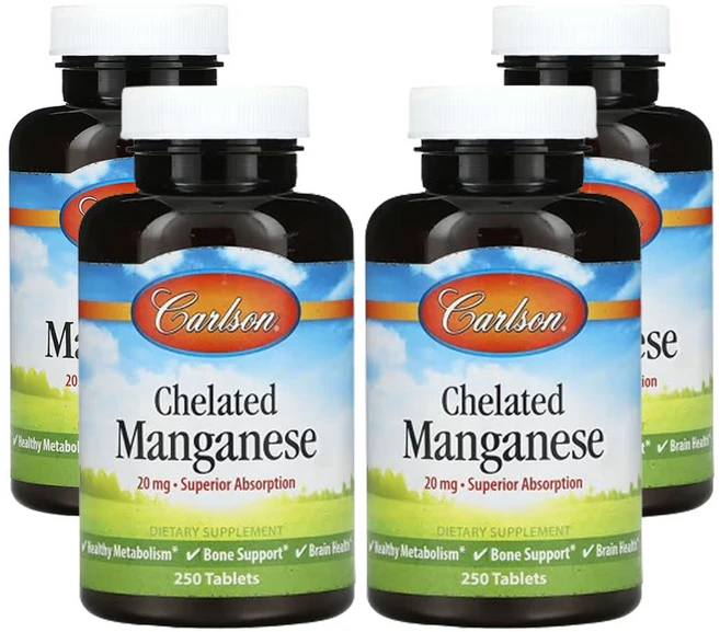 칼슨 킬레이트 망간 20mg 250정, 4개 - 쿠팡