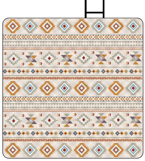 小島生活 露營野餐地墊, 黃色民族風,150 x 200 cm