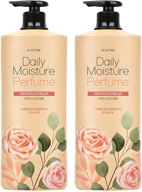 엘라스틴 데일리 모이스처 퍼퓸 샴푸 플로럴 우디향, 1.1L, 2개