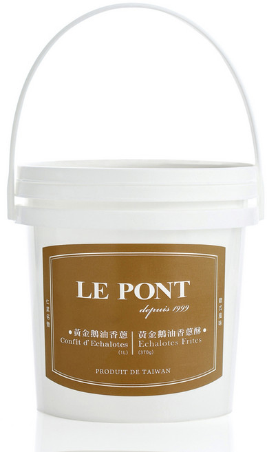 台灣LE PONT 黃金鵝油香蔥（業務用）台灣在地食材 香氣濃郁 業務用大容量包裝, 1個, 1L