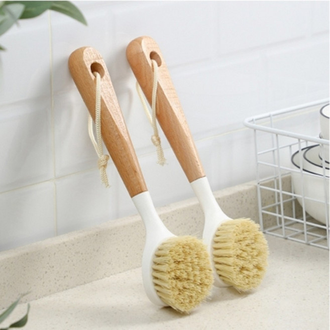 주방브러쉬 나무핸들 설거지솔 수세미형