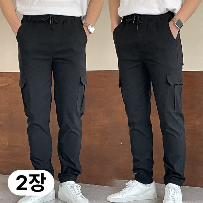 미제이 남자 카고바지 스판 밴딩 조거 팬츠 1+1