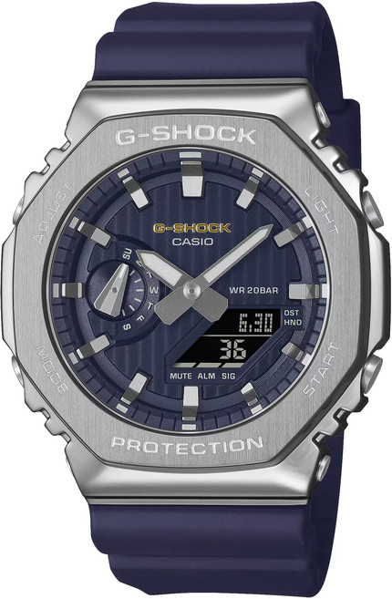 CASIO 卡西歐 G-SHOCK 男士 Precious Heart Selection 金屬錶蓋聚氨酯手錶 GM-2110SH-2AJF