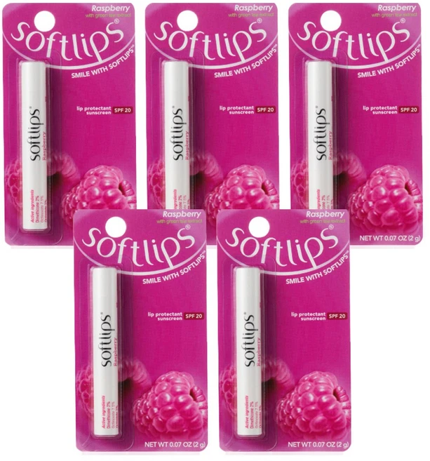 [오렌지팜] 멘소래담 소프트립스 라즈베리 립밤 맨소래담, 2g, 5개 - 쿠팡