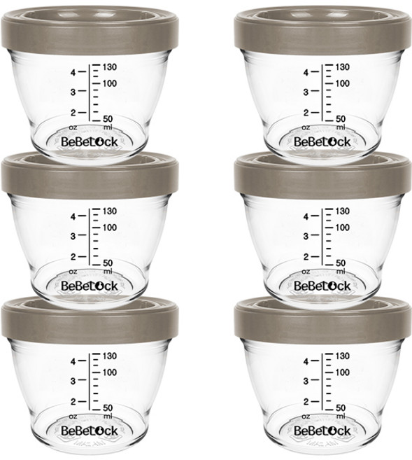 베베락 아이와 트라이탄 이유식용기 130ml (3+3개입), 1세트, 아이와 트라이탄 130ml(초코3P+초코3P), 1ml