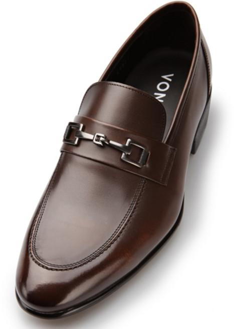 보닌 천연소가죽 유팁 스퀘어장식 경량 로퍼구두 LC072TBR