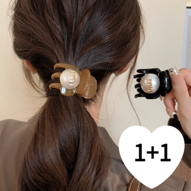 야트 2p 여성 포니테일 왕진주 집게핀