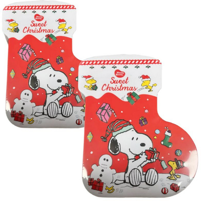 (시즌한정) 위니비니 스누피 크리스마스 젤리 양말틴(스누피엽서가 들어있어요), 320g, 2개