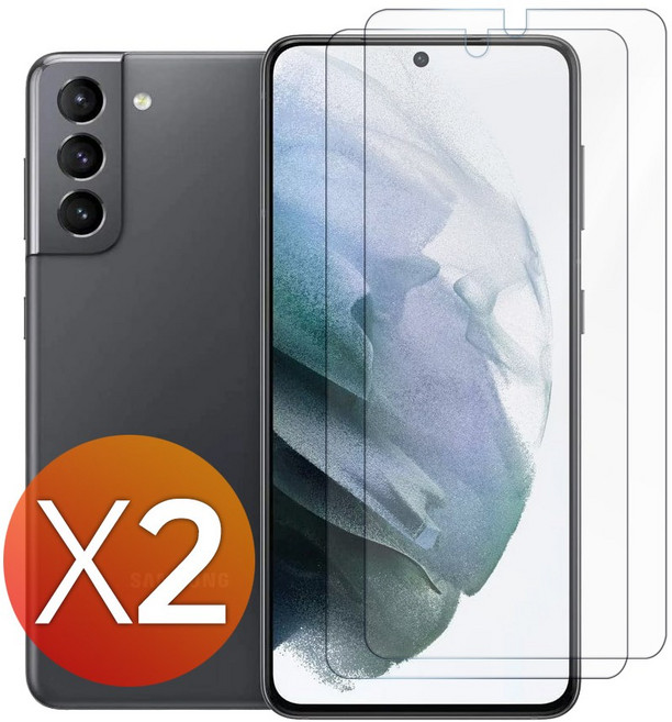 넥스트모바일 1+1 갤럭시 S21 S21플러스 S21울트라 지문 항균 평면 액정 보호 PET 필름, 2개