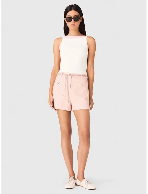 MAJE Fitted Cotton Blended Mini Top - White 1219601 - 쿠팡