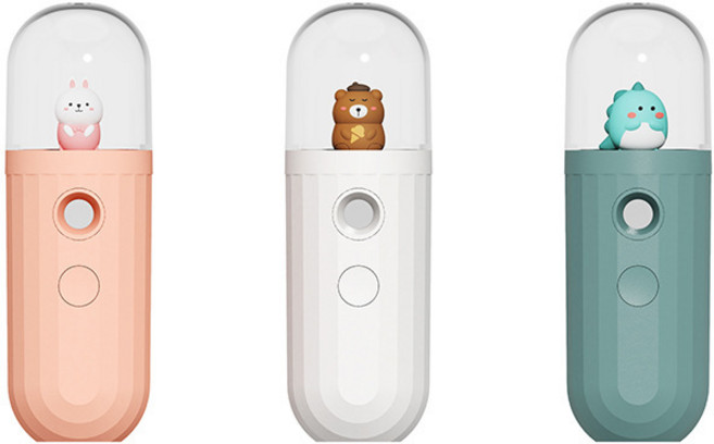 Duocanjy 휴대용 USB 충전식 미니 나노 스프레이 수분 공급기 핸드 헬드 기선 미용 보습 가습기, 핑크