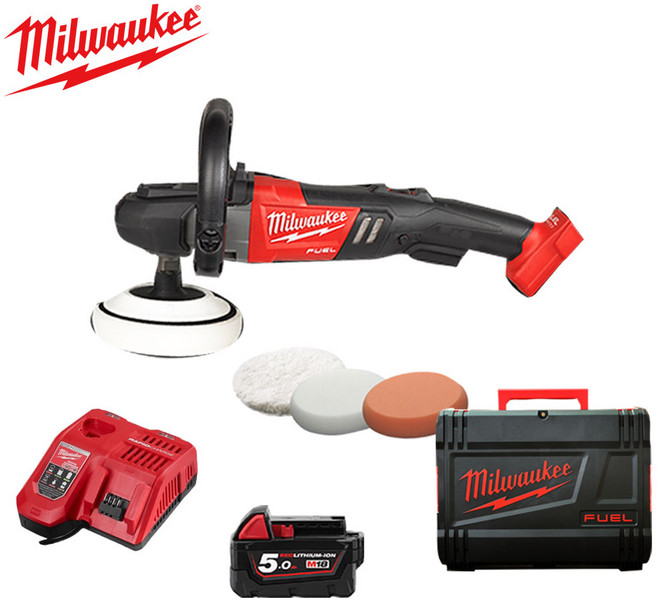 밀워키 M18 FAP180-501X 충전 폴리셔 차량 광택기 5.0Ah 1개