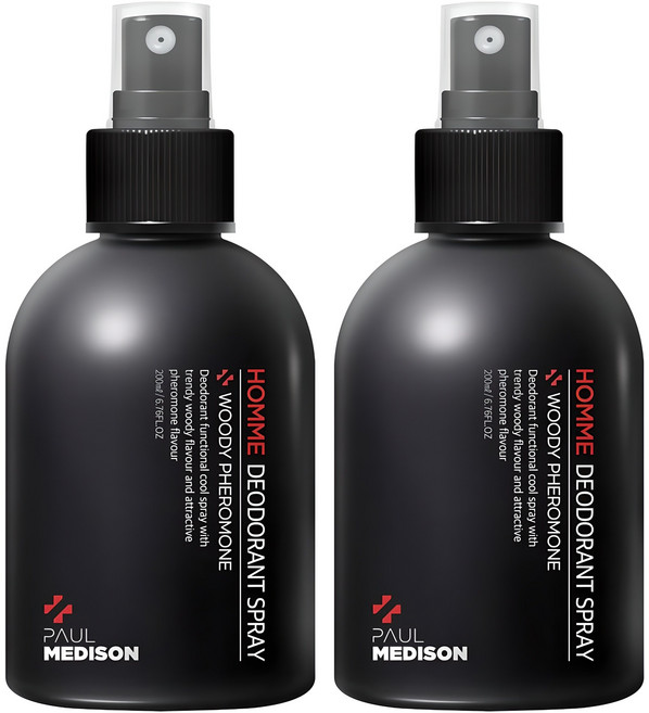 폴메디슨 옴므 데오드란트 스프레이 우디 페로몬향, 200ml, 2개