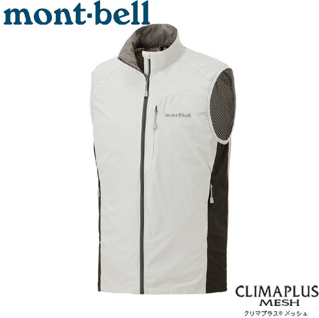 Mont-Bell 男 LIGHT SHELL VT 軟殼背心 淺灰