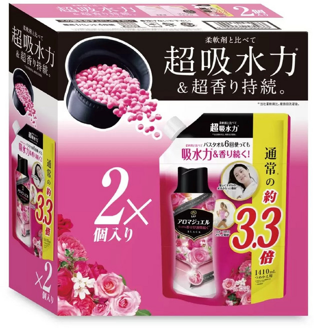 레노아 아로마 쥬얼 향기 전용 비즈 앤틱 로즈 & 플로럴 리필 특대 1 080mL, 2개, 1.41L