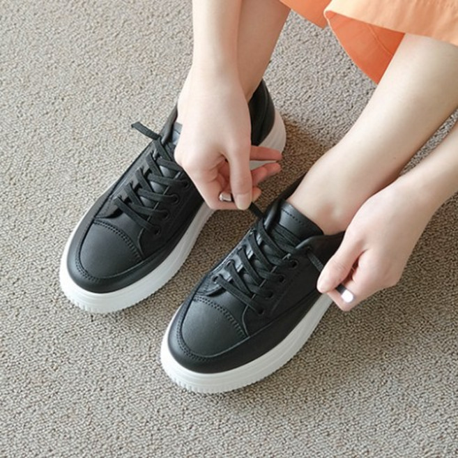 구두모모 하임 밴딩끈 통굽 스니커즈 4cm