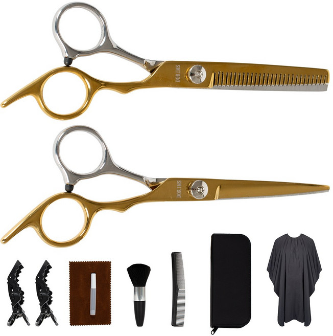 두림스 골드 실버 미용 가위 프리미엄 세트, 1개, 골드실버