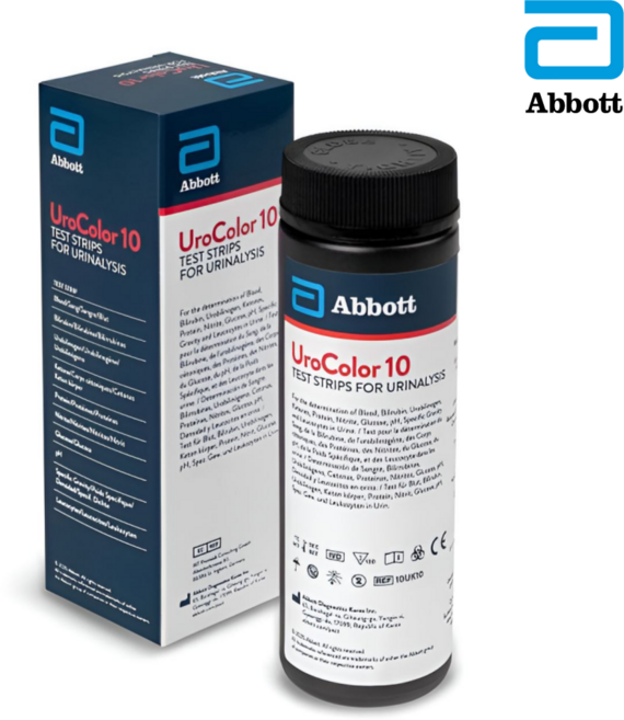 애보트 유로칼라 소변검사지 당뇨 혈뇨 단백뇨 검사 소변검사스틱 4종 10종 100매입, 1개