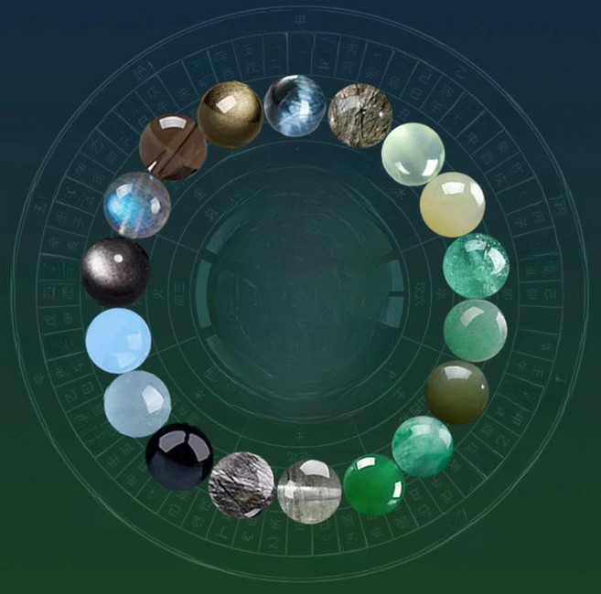 천연석 오행팔찌 화 금 기운 행운 목 소원 토 사주 수 수목보충 8mm 14-15cm