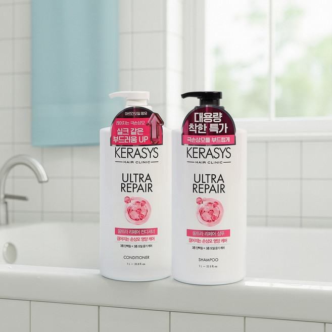 케라시스 울트라 리페어 손상모 영양케어 단백질 샴푸 오일윤기 케어, 2개, 2L