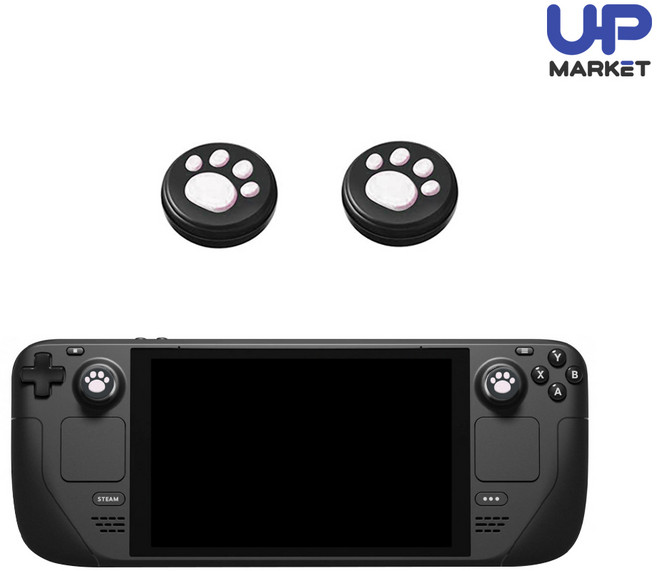 스팀덱 스틱커버 고양이 발바닥, 블랙 화이트 2개입, 1개