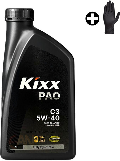 리뉴얼 킥스파오 KIXX PAO C3 5W40 합성엔진오일 [장갑증정], 1L, 4개