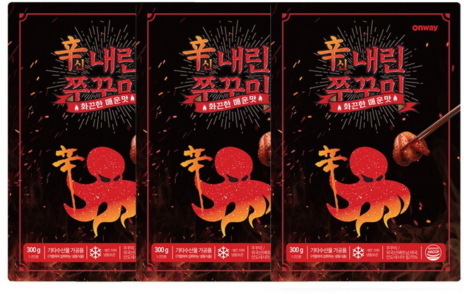 신내린쭈꾸미 매운맛 냉동 밀키트, 3개, 300g